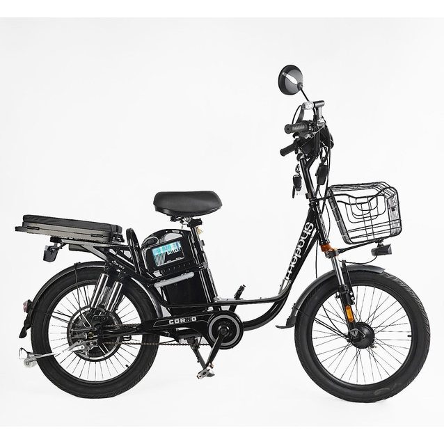 Електровелосипед 22 ST Corso «SHADOW» SH-7324-5 / с-31 сталь, двигун 500W, акумулятор 48V20AH літієвий, чорно-сірий фото westvelo.com