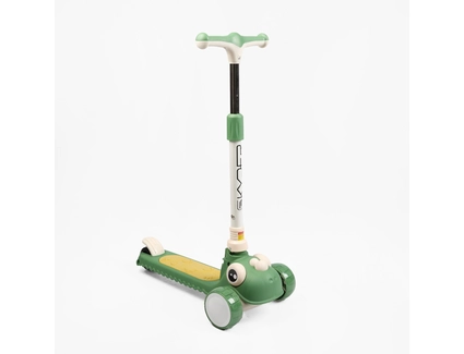 Самокат дитячий 3-х колісний Skyper TY-8911-23 зелений, колеса PU Ø125mm/40mm зі світлом, музика та підсвічування платформи, кермо складне
