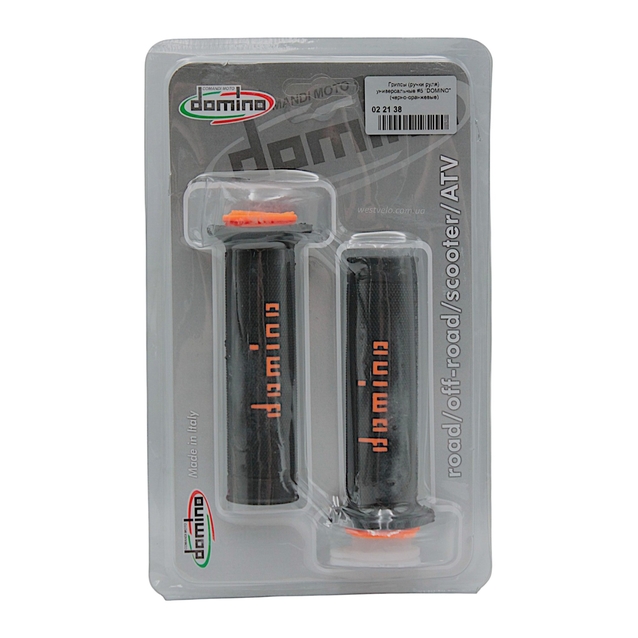 Мото гріпси DOMINO універсальні (тип5) чорно-оранжеві фото westvelo.com