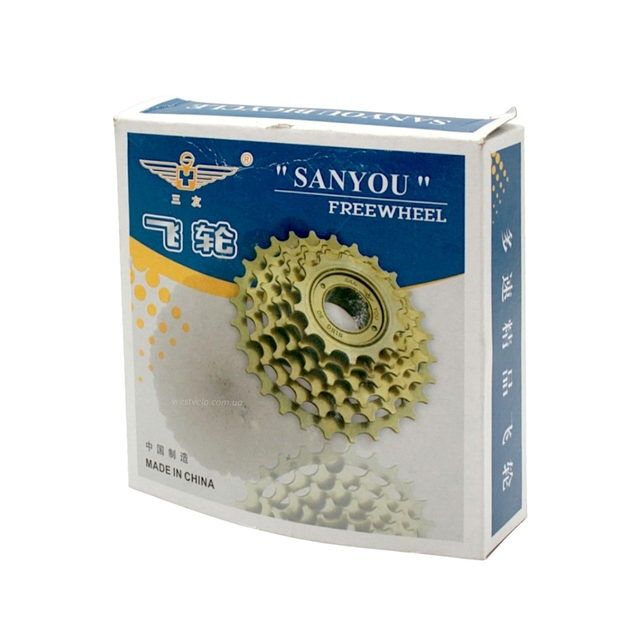 Зірка задня різьбова 7-рик SANYOU чорна Index (14-28T) фото westvelo.com