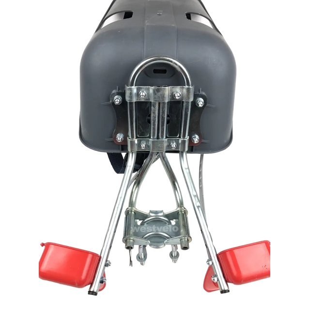 Крісло дитяче, пластик, на стакан руля, з спинкою + підніжки, сіре фото westvelo.com