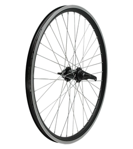 Колесо 24 зад, обід 2-ний чорний, втулка Falcon (чорна) + к-т