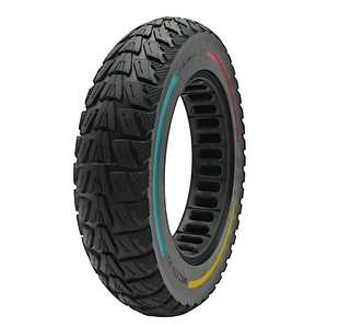 Покришка 10-2.125-6.1CITYNEYE (Ø155 - 37мм) лита (Перфорована) безкамерка для електросамоката з кольоровими полосами (190)