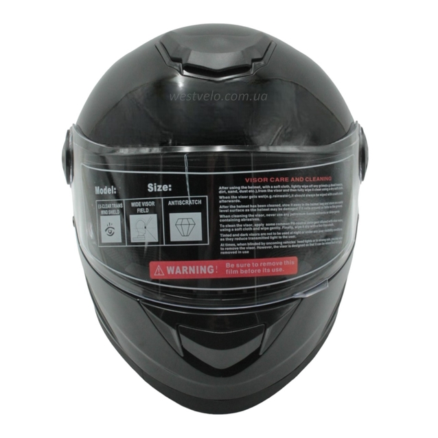 Мото шолом, закритий (M 57-58) BLD-М65 інтеграл, чорний глянець фото westvelo.com