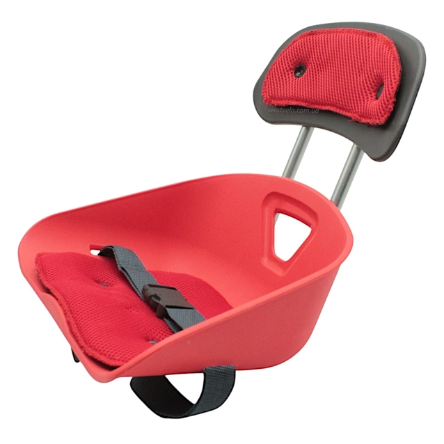 Крісло дитяче, пластик, на пряму раму, плоске, червоне + спинка фото westvelo.com