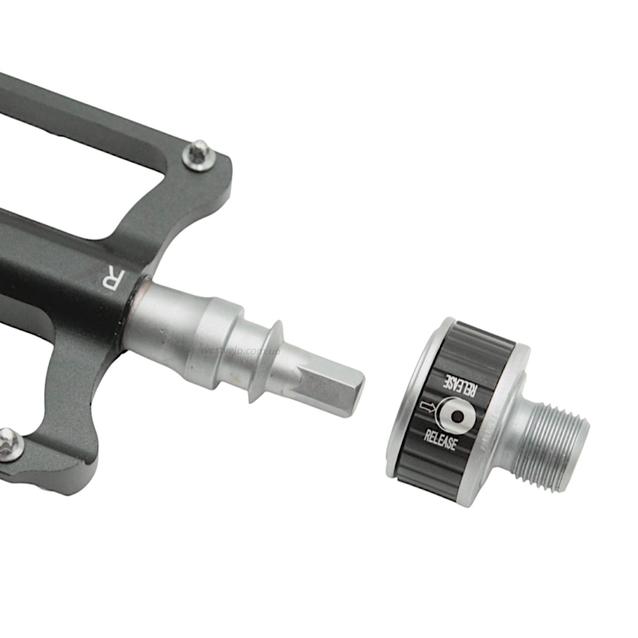 Педалі алюміній проми Crosser K-349F, швидкознімні, чорні з змінними шипами фото westvelo.com