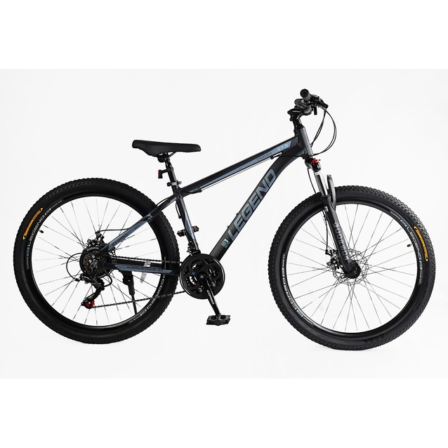 Велосипед 27.5 AL Corso «LEGEND» LG-27812 алюміній 15,5", (к-т SHIMANO) графітово-блакитний фото westvelo.com