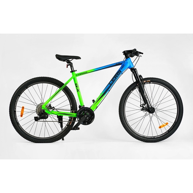 Велосипед 27.5 AL Corso «LEROI» HR-27677 алюміній 19", (к-т LTWOO-A27) салатово-блакитний