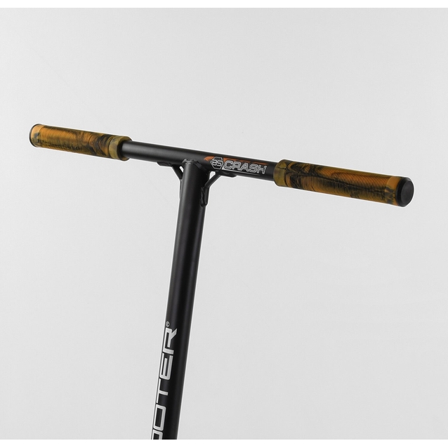 Самокат трюковий Best Scooter «CRASH» 65640 чорно-помаранчевий, HIC-система, пеги, AL диск та дека, колеса PU Ø110mm, ширина керма - 57 см фото westvelo.com