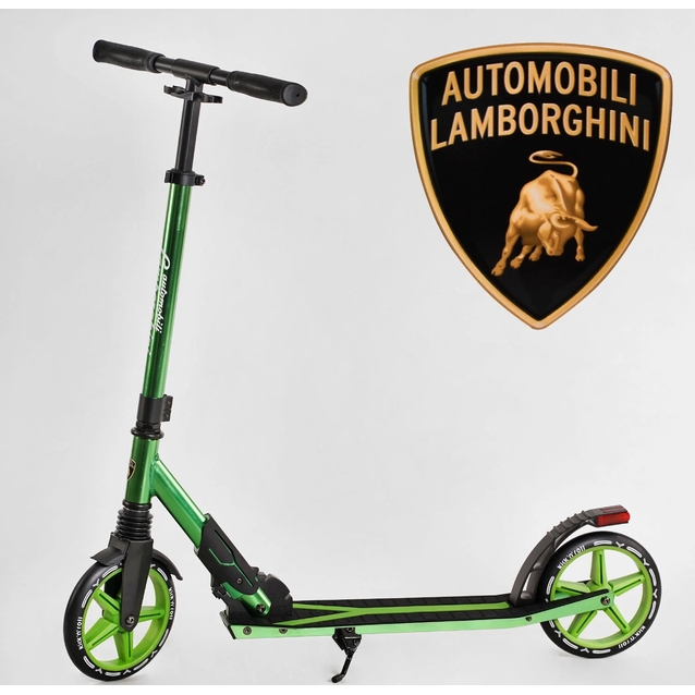 Самокат дитячий 2-х колісний, PU Lamborghini LB 3655 салатовий, 1 амортизатор фото westvelo.com