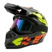 Шолом, закритий крос/ендуро (S) АТV EDX 021 чорно-салатово-помаранчевий глянець з дашком + окуляри фото westvelo.com