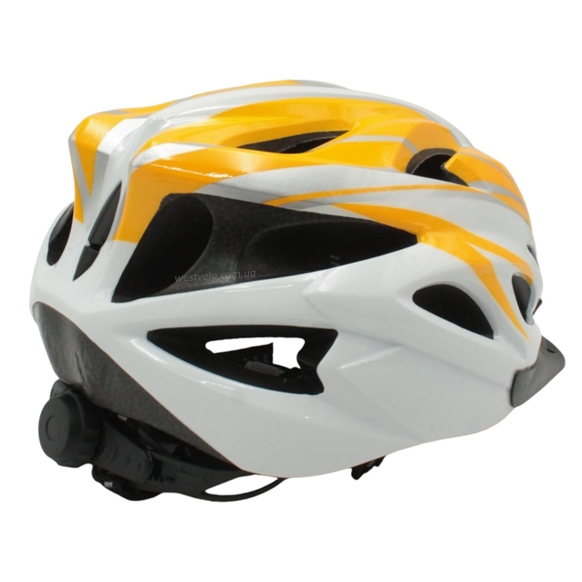 Вело шолом (54-56см) біло-жовтий фото westvelo.com