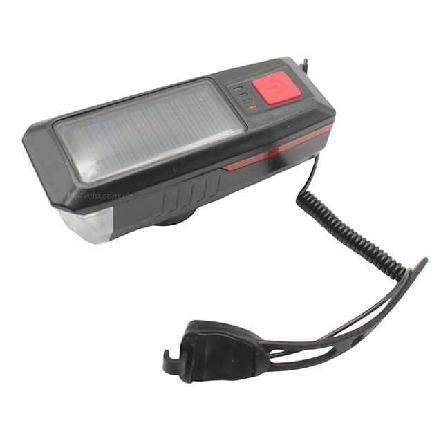 Фара usb + сигнал BG-LY-17, (250 lm).із сонячною панеллю.(1200 mAh) фото westvelo.com