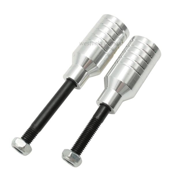 Пеги трюкового самоката AL. анодовані, срібні, L-5.5 см (2066) фото westvelo.com