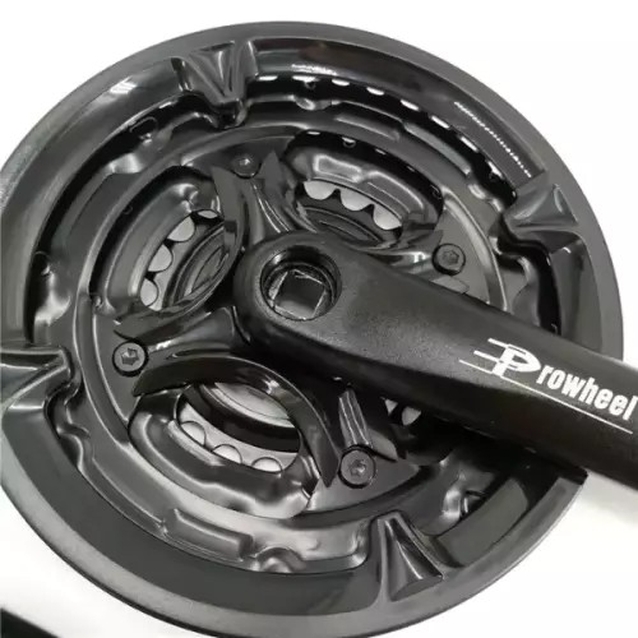 Система шатунів мтв велика PROWHEEL  AL. чорна (28/38/48Т) L-170мм. фото westvelo.com