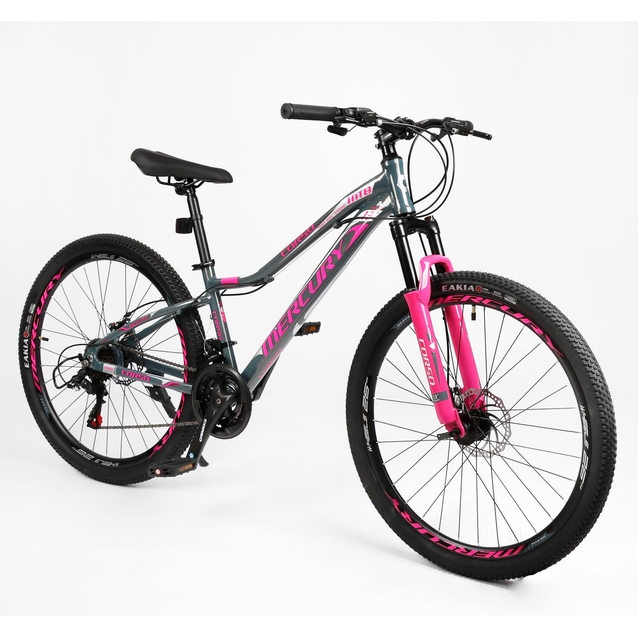 Велосипед 26 AL Corso «MERCURY» MR-26319 алюміній 13", (к-т SHIMANO) графітово-рожевий фото westvelo.com
