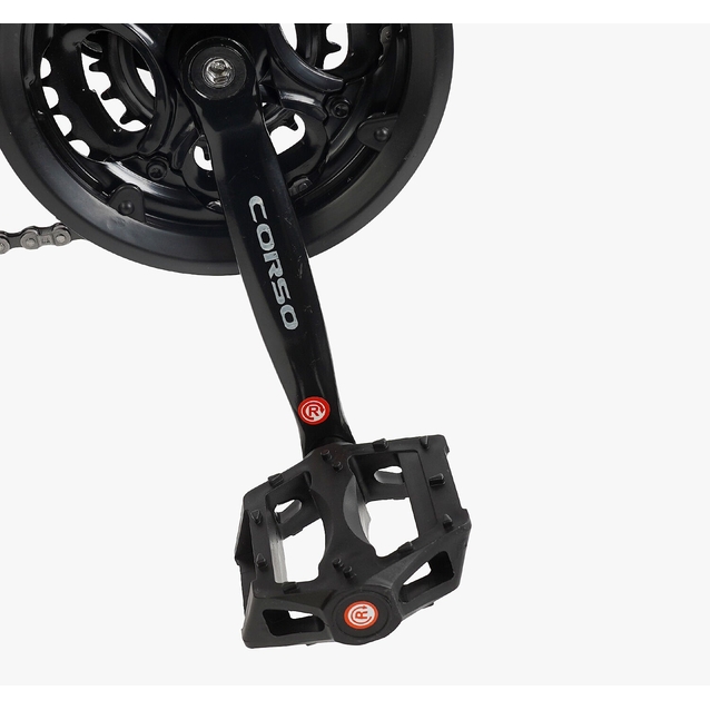 Велосипед 27.5 ST Corso «REND» RD-50401 сталь 15", (к-т SHIMANO) чорно-червоний