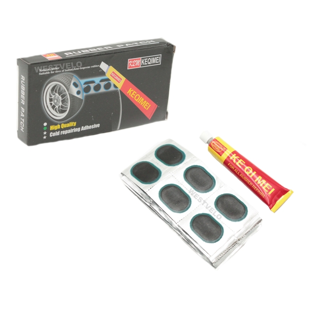 Латки + клей RS 48 овальні (чорні) KEQIMEI фото westvelo.com