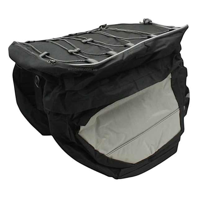 Сумка на багажник двох-стороння чорно-сіра фото westvelo.com