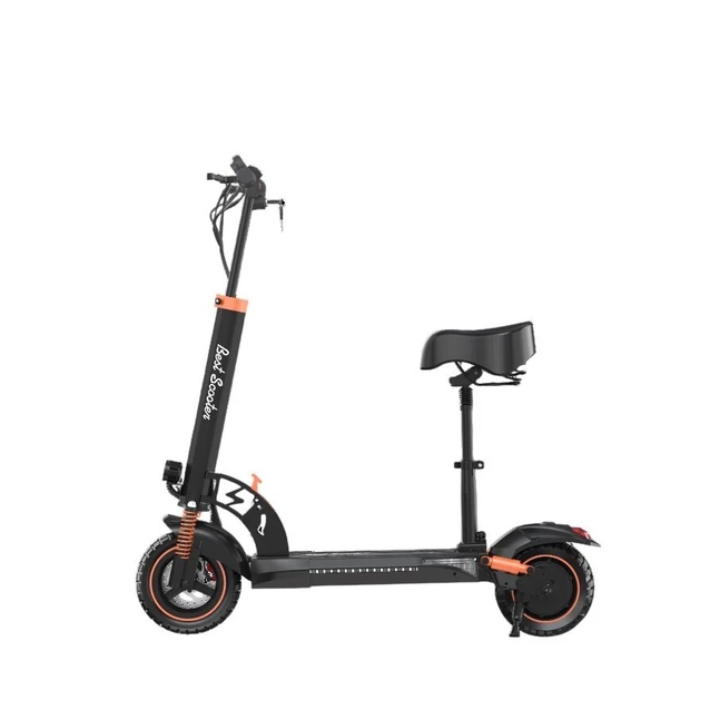 Електросамокат Best Scooter MS-30819 двигун 800W, акумулятор літієвий 48V 15Ah з сидінням, складний, колеса 10, чорно-помаранчевий фото westvelo.com