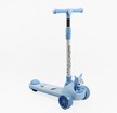 Самокат 2в1 Skyper KR-928/06 колеса PU Ø125mm/40mm зі світлом, блакитний, музика та підсвічування платформи, кермо складне фото westvelo.com
