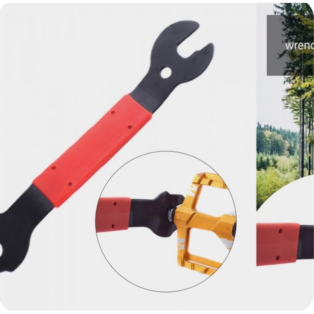 Ключ педальний червоно-чорний якісний PIHU ВТ-2919 фото westvelo.com