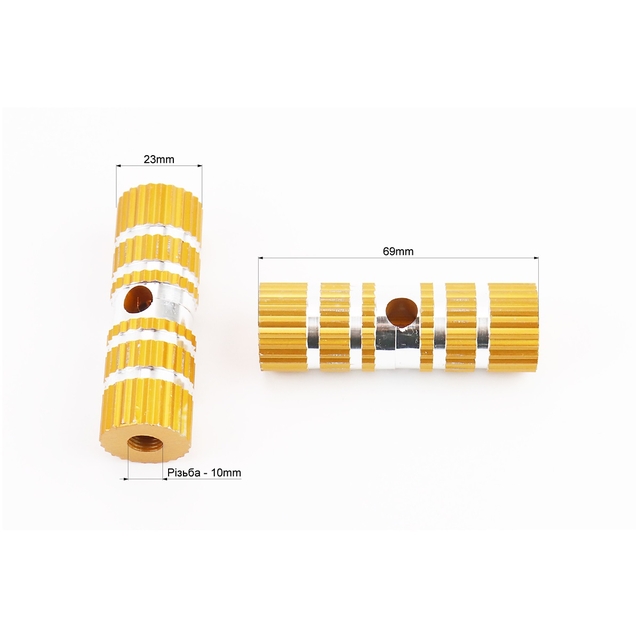 Пеги для BMX короткі L-70мм золоті фото westvelo.com