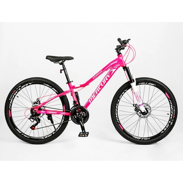 Велосипед 26 AL Corso «MERCURY» MR-26579 алюміній 13", (к-т SHIMANO) рожевий фото westvelo.com