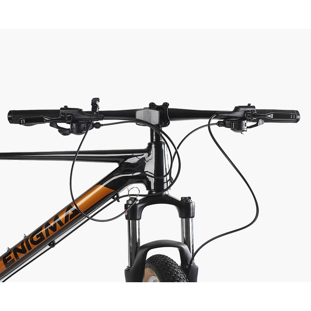 Велосипед 29 AL Corso «ENIGMA» NG-29305 алюміній 19", (к-т SHIMANO) чорно-біло-помаранчевий фото westvelo.com