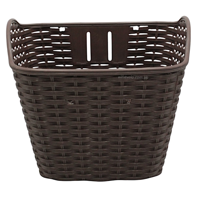 Кошик пластмасовий плетений темно-коричневий фото westvelo.com