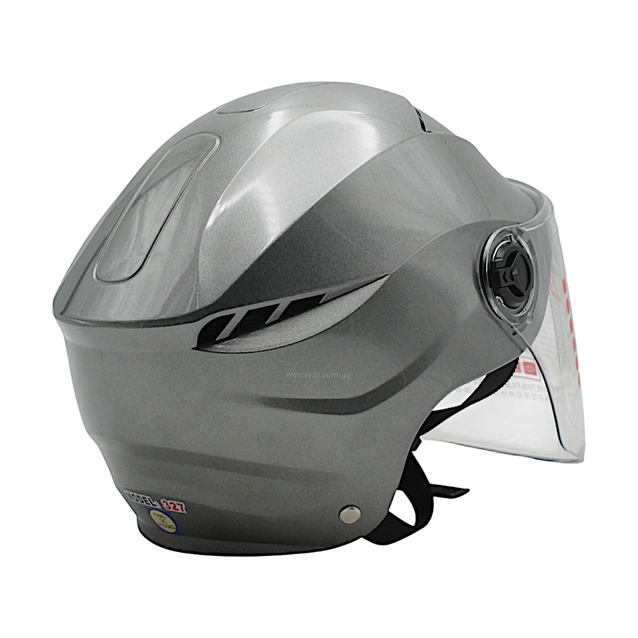 Мото шолом, відкритий "DAVID" S327, сріблястий глянцевий, регулятор розміру (мото/вело/самокат) фото westvelo.com