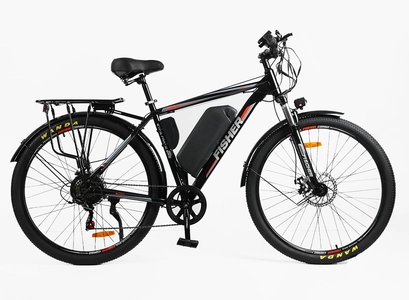 Електровелосипед 29 ST Corso «FISHER» FH-86477 сталь 21, двигун 600W, акумулятор 48V20Ah літієвий (к-т SHIMANO) чорно-червоний