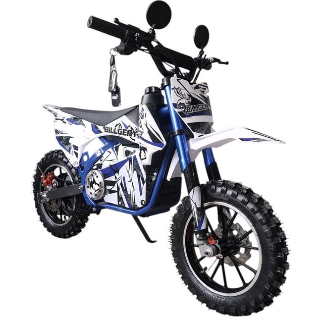 Електропітбайк Corso «BILLGERY» BLG-036078 двигун 1000W, акумулятор 36V12Ah свинцево-кислотний, синій, колеса 14" фото westvelo.com