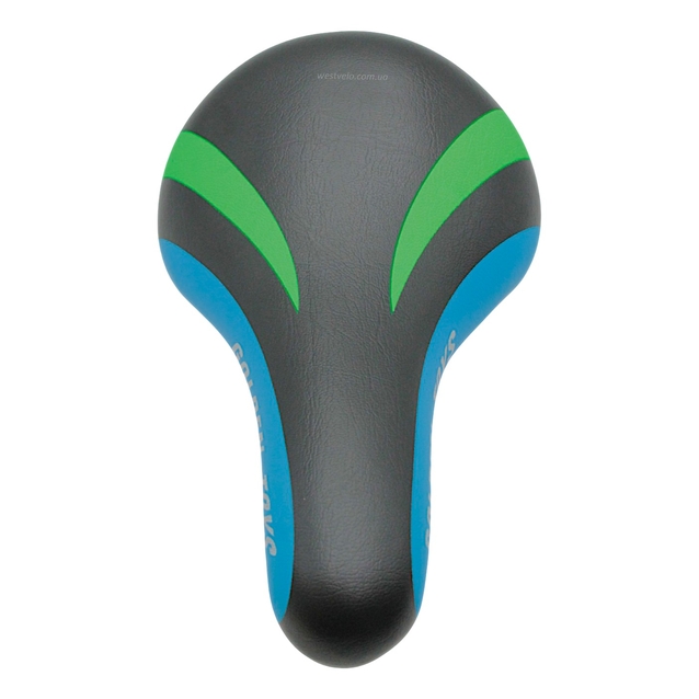 Сідло дитяче Golden Toys (230х190мм) чорно-синє-зелене фото westvelo.com