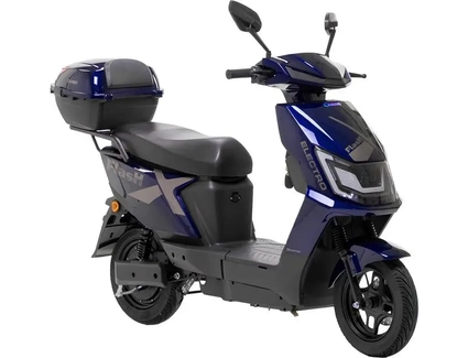 Електроскутер Corso «FLASHX» FL-174259 двигун 1200W, акумулятор 72V 23Ah графеновий, синій, колеса 10" + 1 ящик. акум