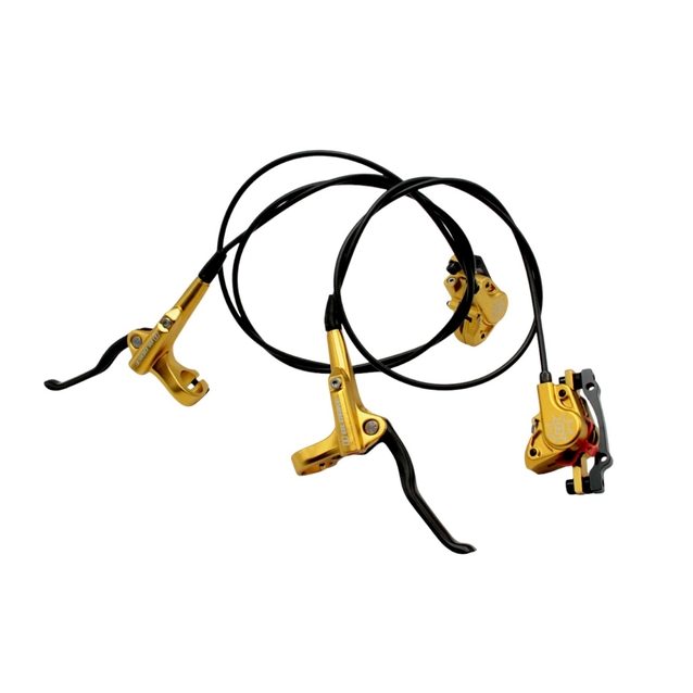 Гідравлічні гальма BLOOKE BL-M620 жовті (L-80mm 160/140)(L140mm 180/160) фото westvelo.com