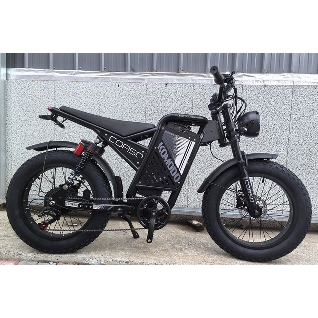 Електрофетбайк 20 ST Corso «KOMODO» KM-88155 сталь, двигун 1000W, акумулятор 48V18AH літієвий, (к-т SHIMANO) чорний фото westvelo.com