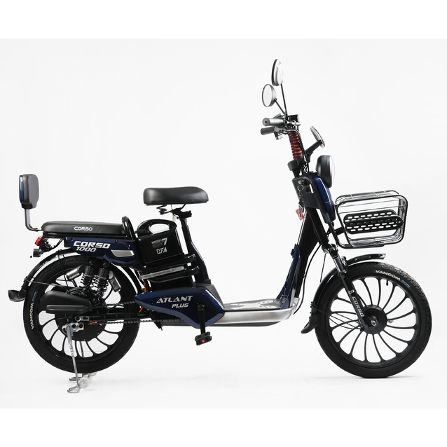 Електровелосипед 20 ST Corso «ATLANT PLUS» TL-28745 сталь, двигун 1000W, акумулятор 60V21Ah літієвий, синій фото westvelo.com