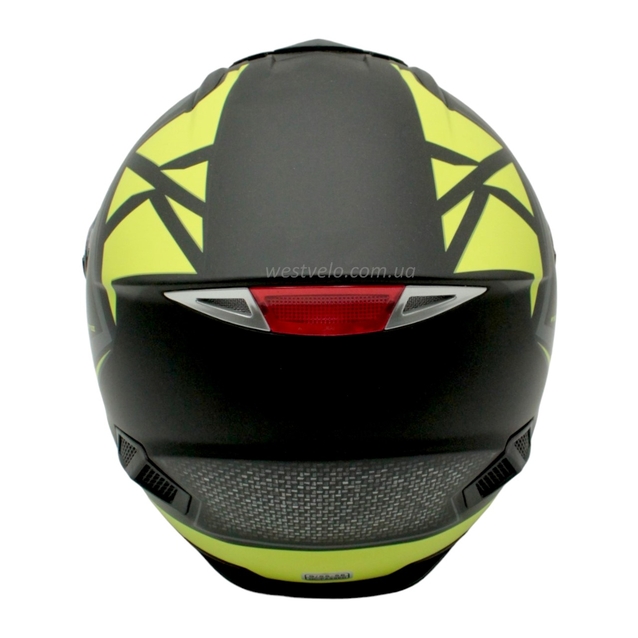 Мото шолом, закритий (S 55-56) F2 М61 чорно-жовтий, матовий з відкидними окулярами фото westvelo.com