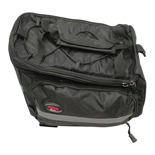 Сумка на багажник двох-стороння чорна фото westvelo.com