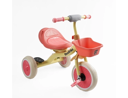 Дитячий велосипед 3-х колісний EVA (піна) Best Trike колеса 10-8, BS-41363 рожевий, сталева рама, УКР.ОЗВУЧУВАННЯ, світло, кошик
