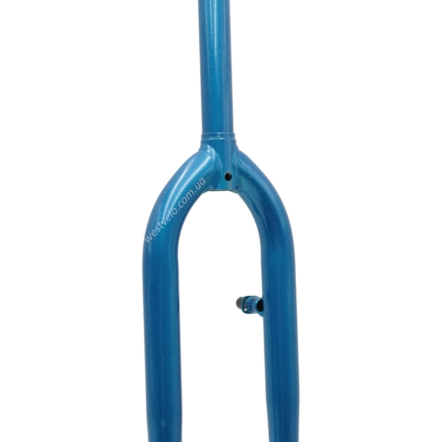 Вилка 28 сталева з кріпленням V-brake синя шток L-230mm р.з L-100mm фото westvelo.com
