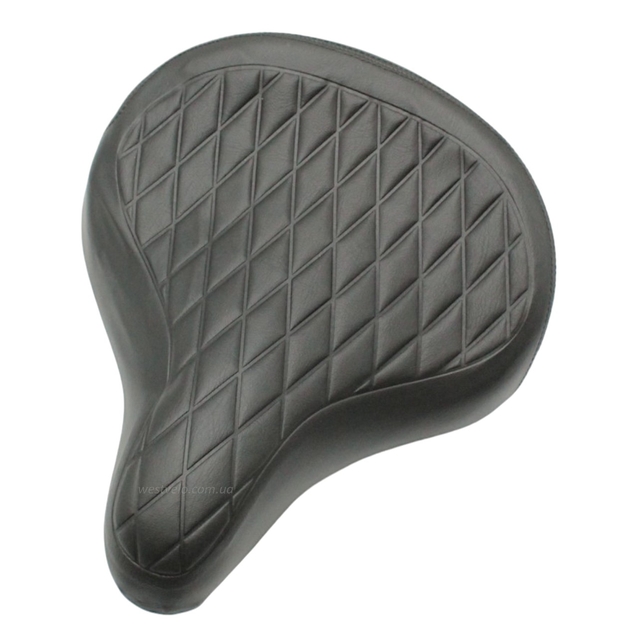 Сідло на пружинах AVANTI № 160 (Ромб) широке, металева основа, чорне фото westvelo.com