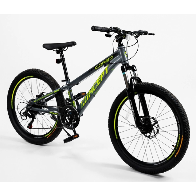 Велосипед 24 AL Corso «CONCEPT» CP-24318 алюміній 11", (к-т SHIMANO) графітовий фото westvelo.com