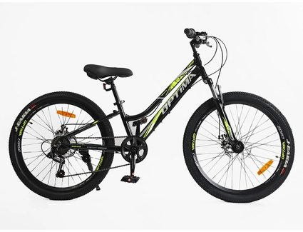 Велосипед 24 AL Corso «OPTIMA» TM-24936 алюміній 11", (к-т SHIMANO) чорний