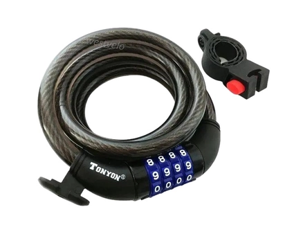 Замок TONYON 523 Ø12mm-1500mm змінний код, з кріпленням на раму