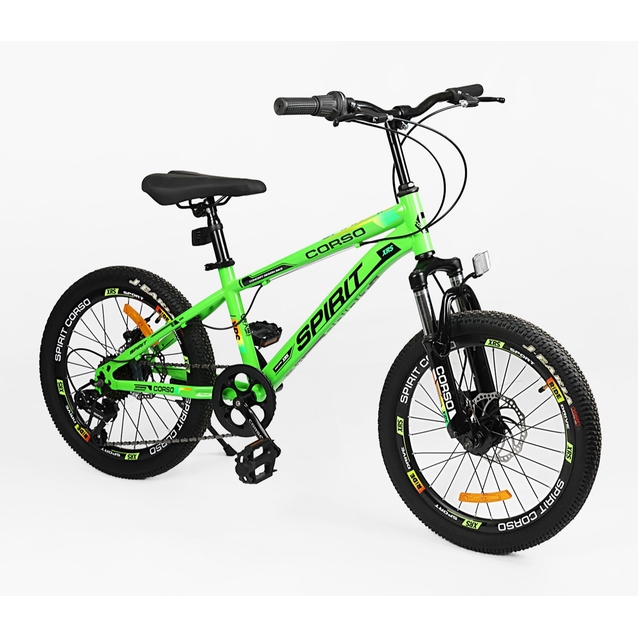 Велосипед 20 ST Corso «SPIRIT» ST-22155 сталь 11", (к-т SHIMANO) салатовий фото westvelo.com