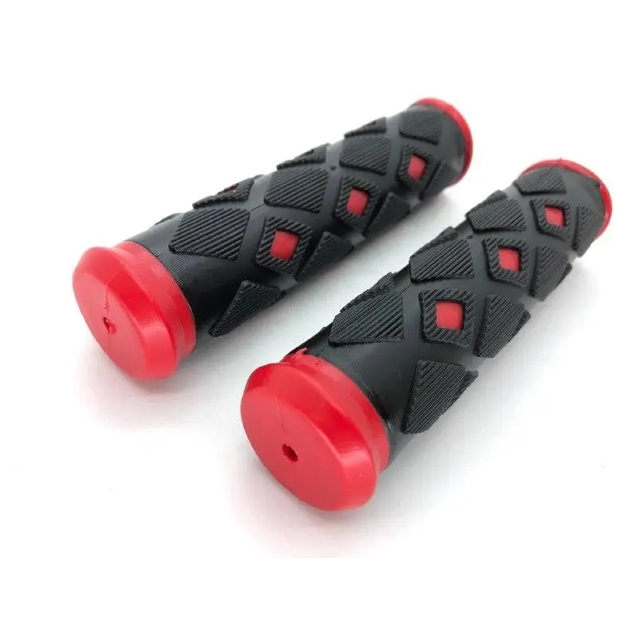 Гріпси гумові "Ромб" чорно-червоні фото westvelo.com
