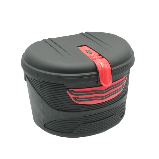 Кошик пластмасовий чорний, з кришкою та замком (AFT-136) фото westvelo.com