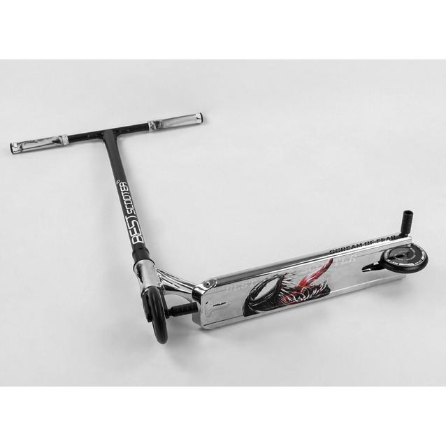 Самокат трюковий Best Scooter «SIMBIOTE-1» 65030 срібний, HIC-система, пеги, AL диск та дека, колеса PU Ø120mm, ширина керма - 57 см